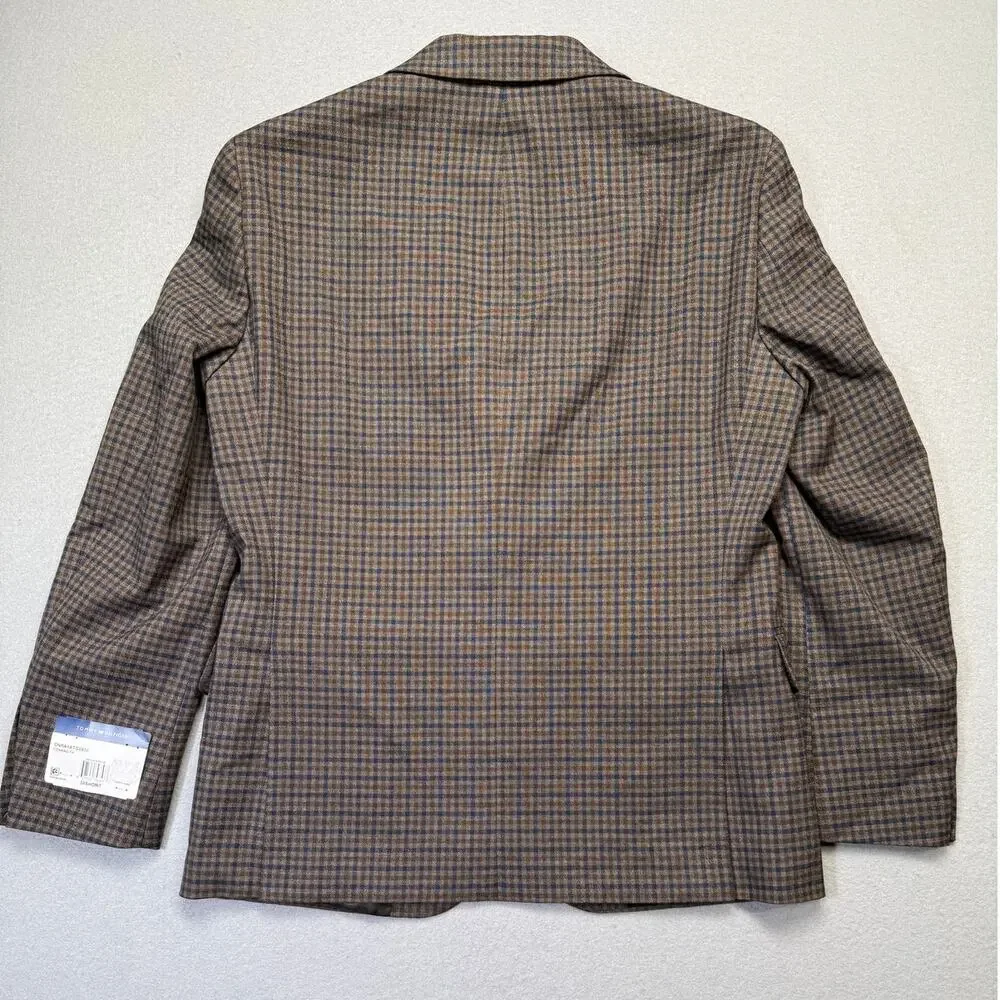 Tommy Hilfiger Men's Modern-Fit Check Sport Coat - Brown/Blue 38S $295